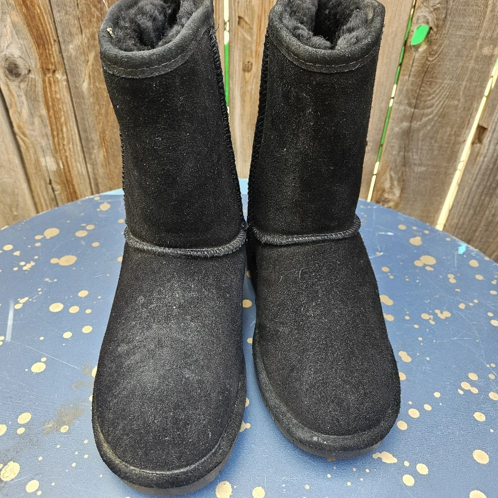 Bearpaw Black Suede Boots Women Size 5 - Picture 4 of 15